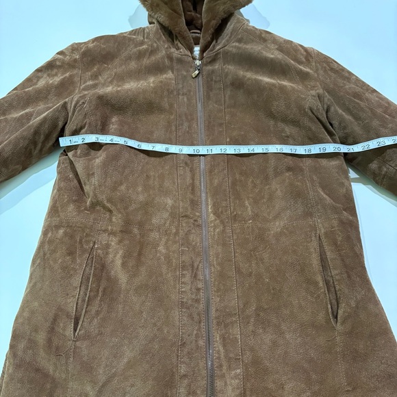 St. John's Bay Women’s Vintage Washable Suede Coat Faux Fur Lined Coat - Picture 14 of 14